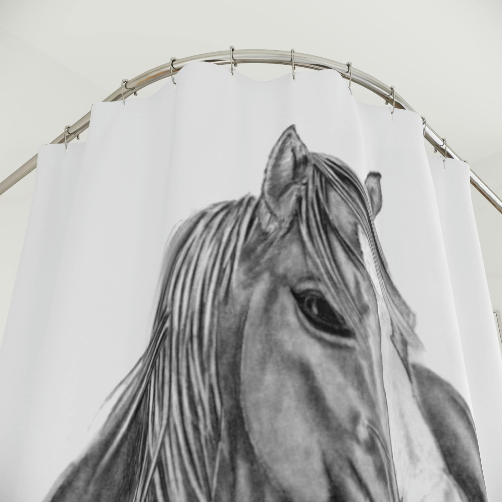 Original Western Artwork Shower Curtain with Wild Horse Riding for a Unique and Personalized Bathroom Decor