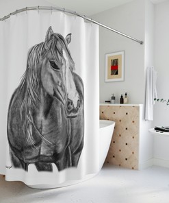 Original Western Artwork Shower Curtain with Wild Horse Riding for a Unique and Personalized Bathroom Decor
