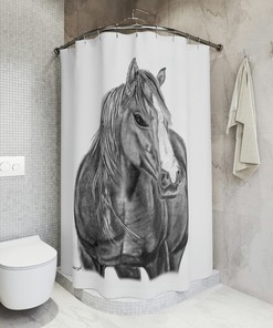 Original Western Artwork Shower Curtain with Wild Horse Riding for a Unique and Personalized Bathroom Decor