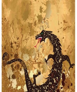Ornament Body Folk Floral Dragon Shower Curtain Stable