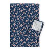 Ornamental Carp Linen Tea Towels with Japanese Koi Fish Design