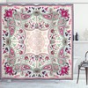 Ornamental Square Geometric Pattern Shower Curtain For Modern Bathroom Decor