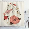 Ornamental Swirls Curls Print Unique Shower Curtain For Bathroom