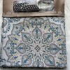 Ornamented Medallions Fabric Shower Curtain For Boho Chic Bathroom
