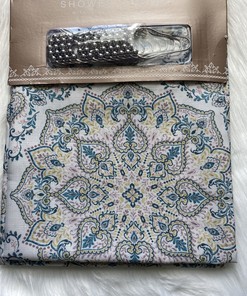 Ornamented Medallions Fabric Shower Curtain For Boho Chic Bathroom