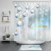 Ornamented Merry Christmas Waterproof Shower Curtain Bathroom Decor