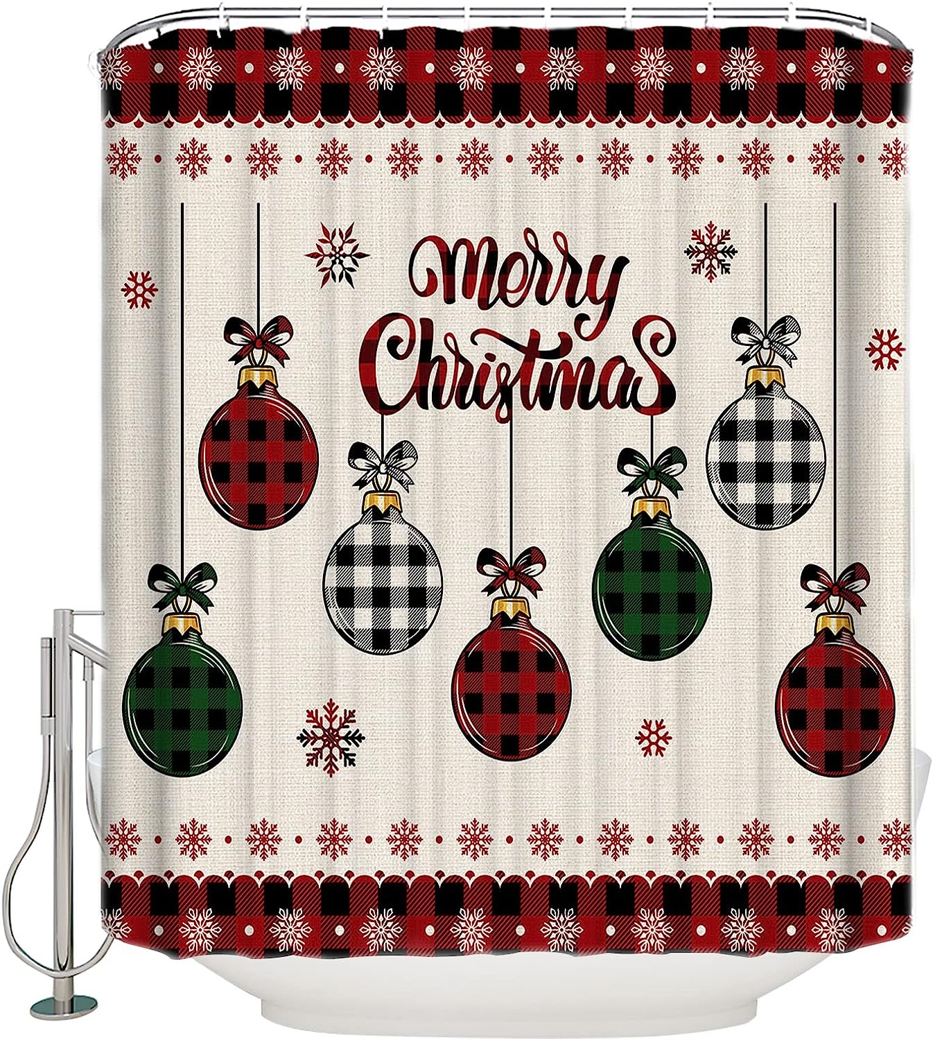Ornaments Snowflake Shower Curtain For A Chic Christmas Theme