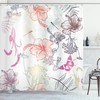 Ornate Hibiscus Moth Dragonfly Shower Curtain For A Tropical Bath