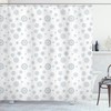 Ornate Snowflake Motifs Winter Shower Curtain 