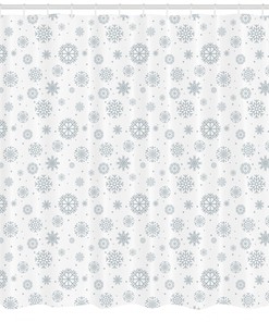 Ornate Snowflake Motifs Winter Shower Curtain