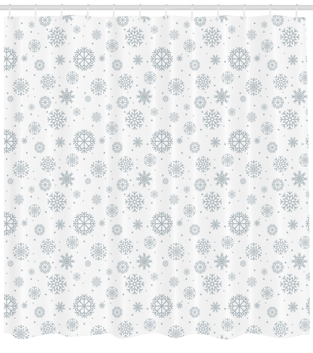 Ornate Snowflake Motifs Winter Shower Curtain