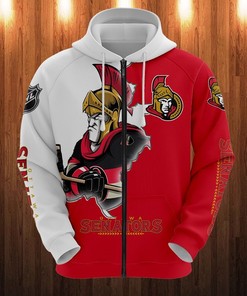 Ottawa Senators Cartoon Graphic 3D Zip Hoodie - Zip Hoodie For Fan