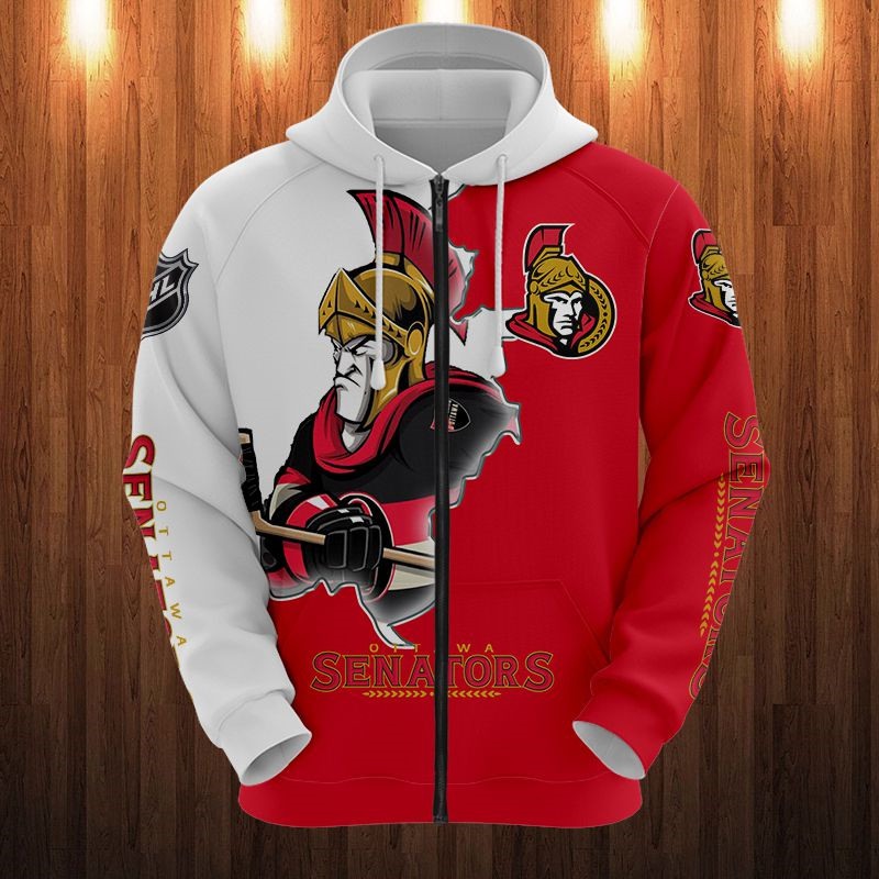 Ottawa Senators Cartoon Graphic 3D Zip Hoodie - Zip Hoodie For Fan
