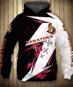 Ottawa Senators Thunder Design 3D Hoodie - Pullover Nhl