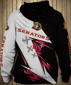 Ottawa Senators Thunder Design 3D Hoodie - Pullover Nhl