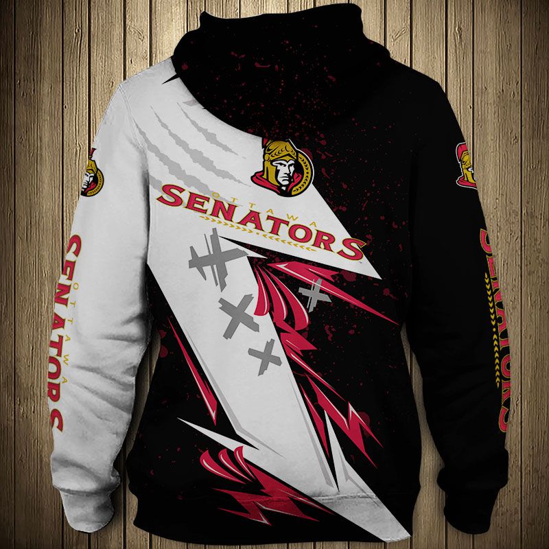 Ottawa Senators Thunder Design 3D Hoodie - Pullover Nhl