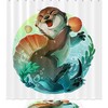 Otter Holding Seashell Waterproof Bathroom Shower Curtain 
