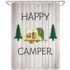 Outdoor Hobby Print Happy Camper Shower Curtain For A Nature-Inspired Bathroom 