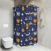 Outer Space Ai Art Cosmic Owl Print Shower Curtain For Kids Bathroom Decor