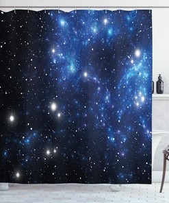 Outer Space Star Nebula Astral Cluster Astronomy Theme Constellation Shower Curtain - Cloth Fabric Bathroom Decors