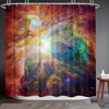 Outer Space Universe Nebula Planet Night Sky print Shower Curtain, Galaxy Star Psychedelic Décor