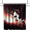 Outer Space Wars Funny Dog Best Shower Curtain Set Waterproof Washable Gray Black Red and White