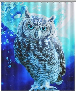 Owl Art Animal Print Mandala Shower Curtain for Gifts and Home Decor
