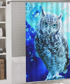 Owl Art Animal Print Mandala Shower Curtain for Gifts and Home Decor