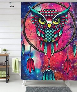 Owl Dream Catcher Shower Curtain for a Mystical Feel