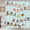 Owl Family Polyester Bathroom Curtain