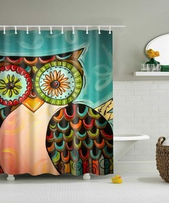 Owl Lover Waterproof Shower Curtain