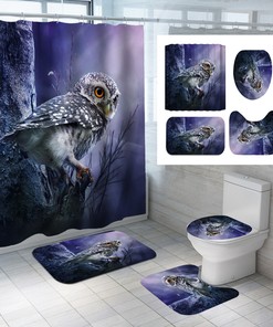 Owl Lovers Unite With Owl Night Owl Print 3D Shower Curtain