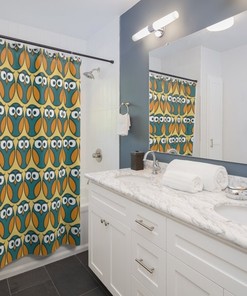 Owl Pattern Shower Curtain for Bathroom Decor