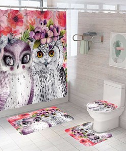 Owl Shower Curtain Bathroom Decoration