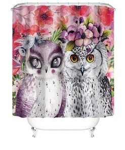 Owl Shower Curtain Bathroom Decoration