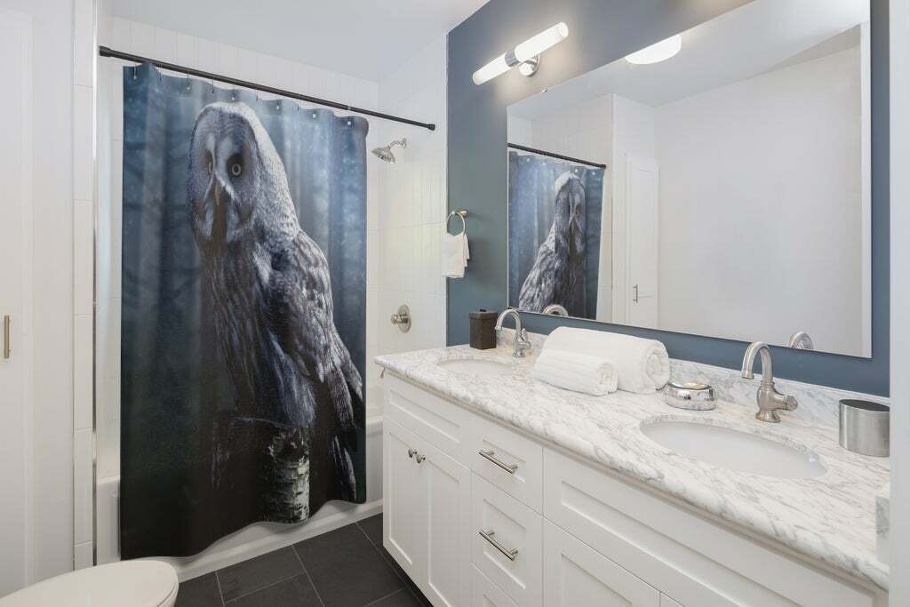 Owl Shower Curtain For Cute Bathroom Decor - Image 2