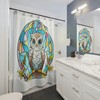 Owl Shower Curtain, Stained Glass Window Design For Kids Bathroom