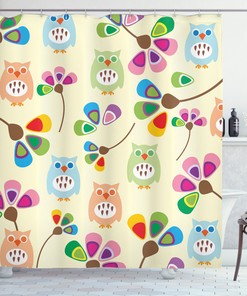 Owl Shower Curtain for Bathroom Decor