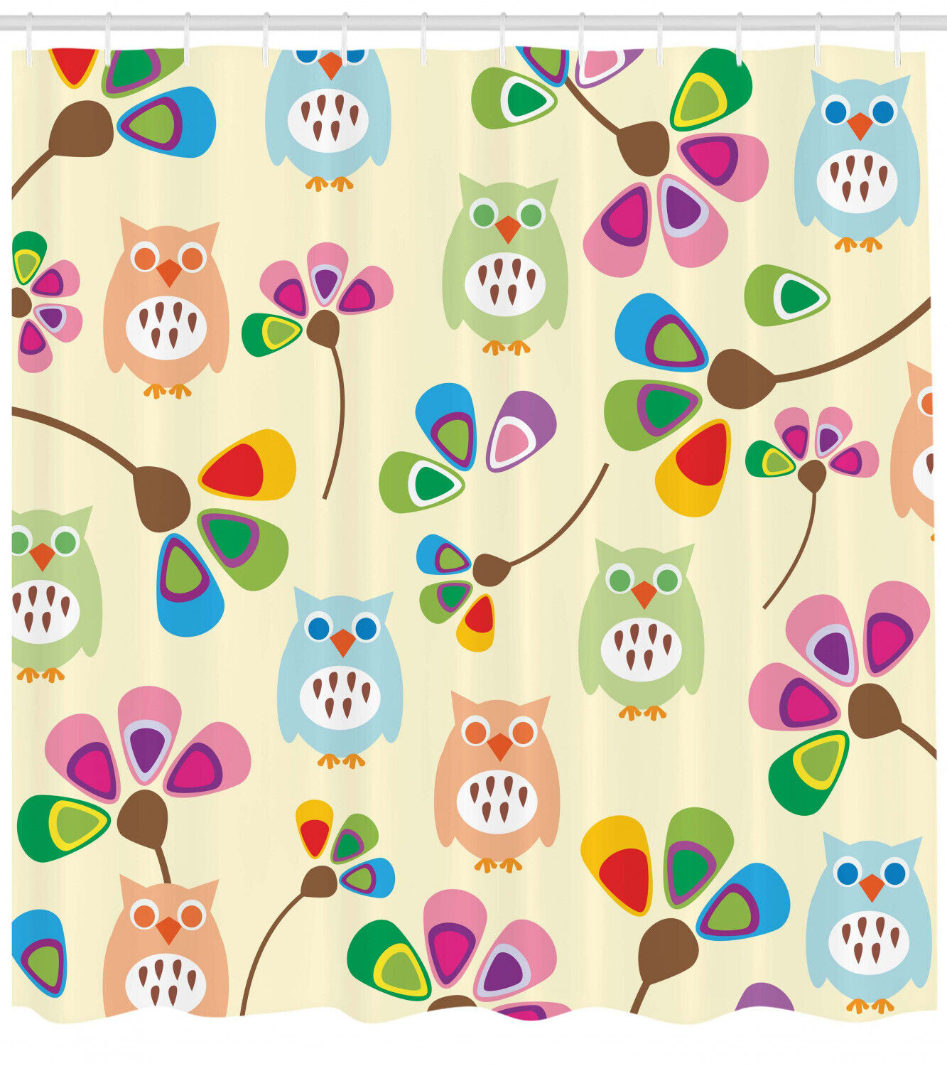 Owl Shower Curtain for Bathroom Decor