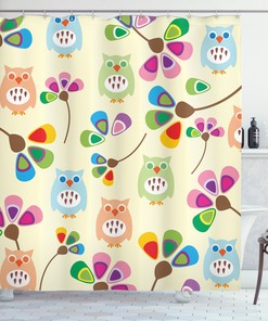 Owl Shower Curtain for Bathroom Decor