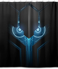 Owl Technology Face Shower Curtain Modern Home Bathroom Hotel Spa Decorations Waterproof Fabric