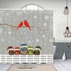 Owl and Cardinal Bird Shower Curtain Fabric for Bathroom Decor