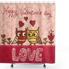 Owls in Love Print Valentine's Day Shower Curtain for Bathroom Decor