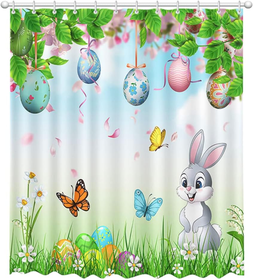 PEVA Shower Curtain by meioro - 78 x Standard Size for Bathroom Showers Bathtubs, Ocean Theme Starfish & Seashells