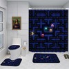 Pac-Man Game Theme Waterproof Shower Curtain And Toilet Mat Lid Accessories Print Kids Bathroom Shower Curtain