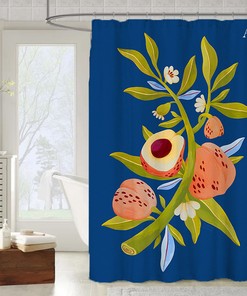 Painted Art Tropical Fruit Shower Curtain by Orange Peach