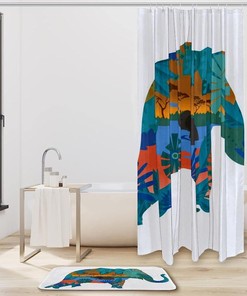 Painted Elephant Festival Waterproof Shower Curtain - Cultural Bathroom Decor