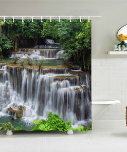 Paisaje Cascada Shower Curtain In Multiple Sizes Perfect For Bathroom Showers And Bathtubs