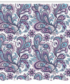 Paisley Country Floral Shower Curtain Print - Romantic Bathroom Decor