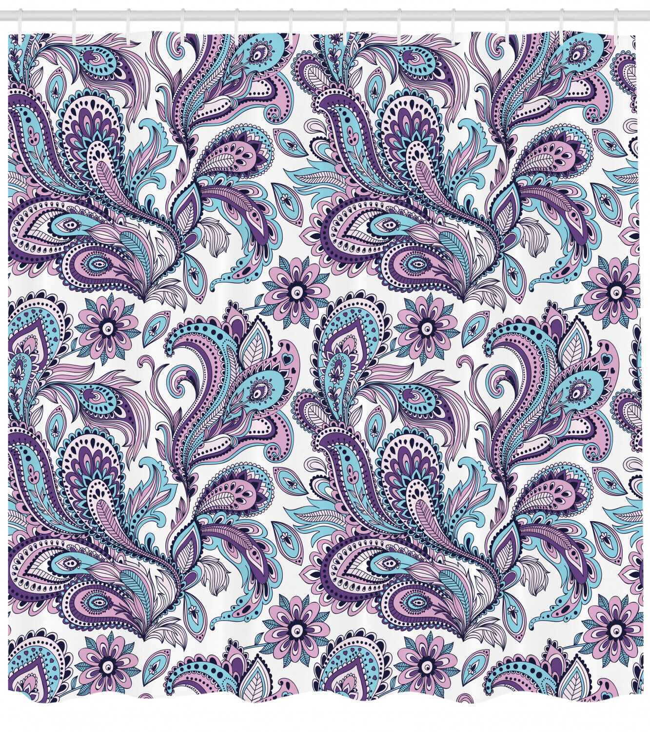 Paisley Country Floral Shower Curtain Print - Romantic Bathroom Decor